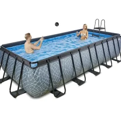 Piscine hors sol grise 540 x 250 x 122 cm avec pompe filtrante EXIT
