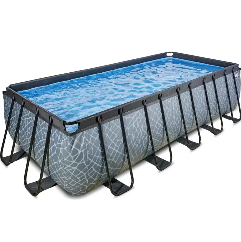 Piscine hors sol grise 540 x 250 x 122 cm avec pompe filtrante EXIT