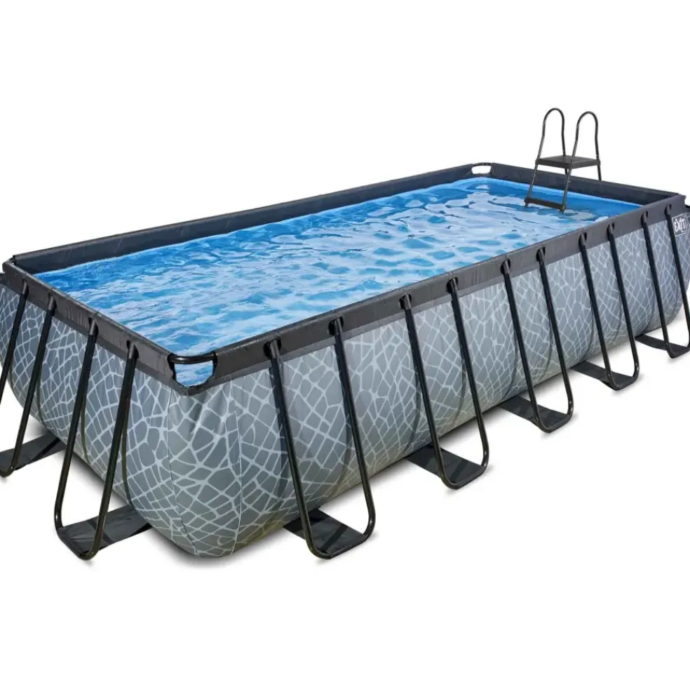 Piscine hors sol grise 540 x 250 x 122 cm avec pompe filtrante EXIT