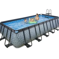 Piscine hors sol grise 540 x 250 x 122 cm avec pompe filtrante EXIT