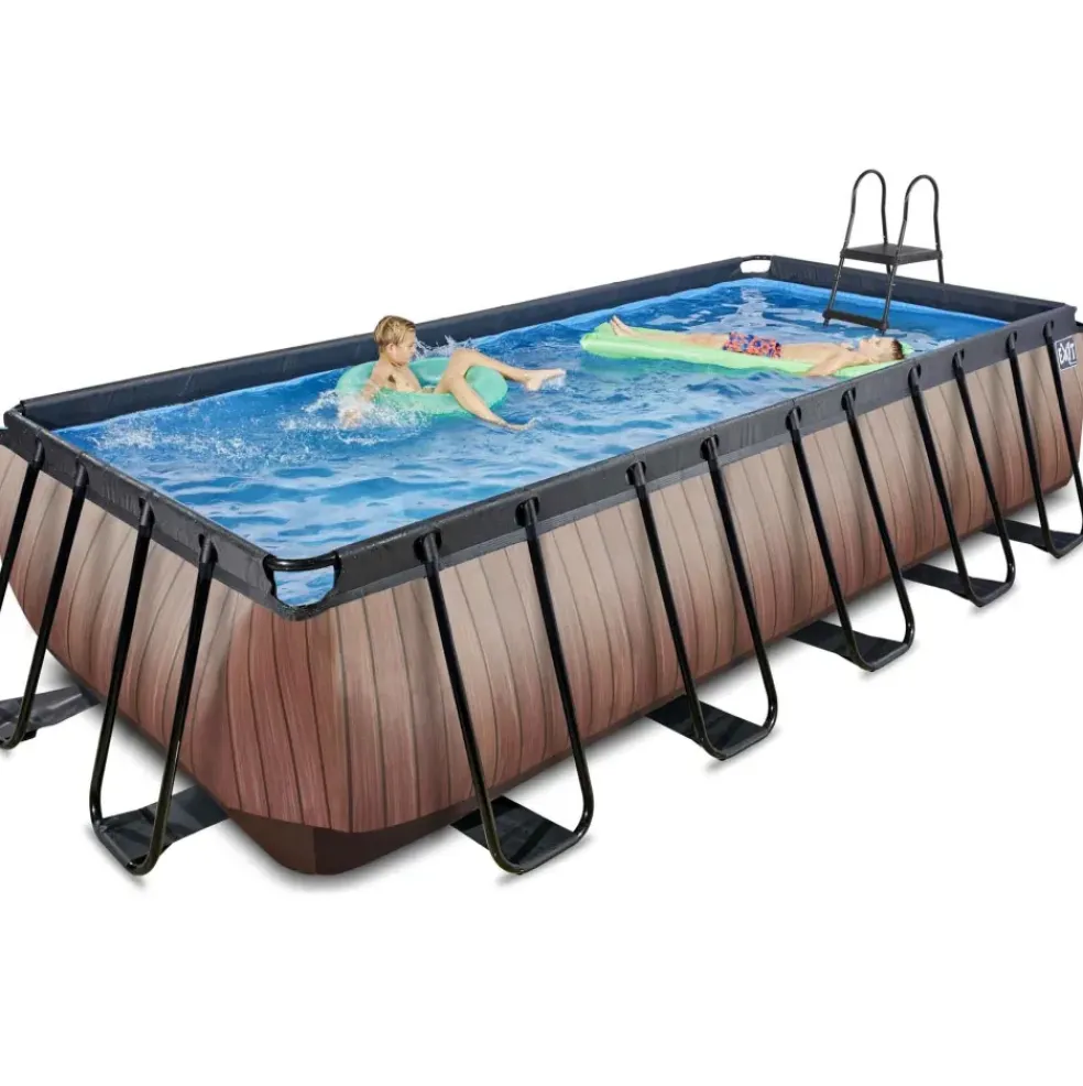 Piscine hors sol grise 540 x 250 x 122 cm avec pompe filtrante EXIT