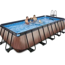 Piscine hors sol grise 540 x 250 x 122 cm avec pompe filtrante EXIT