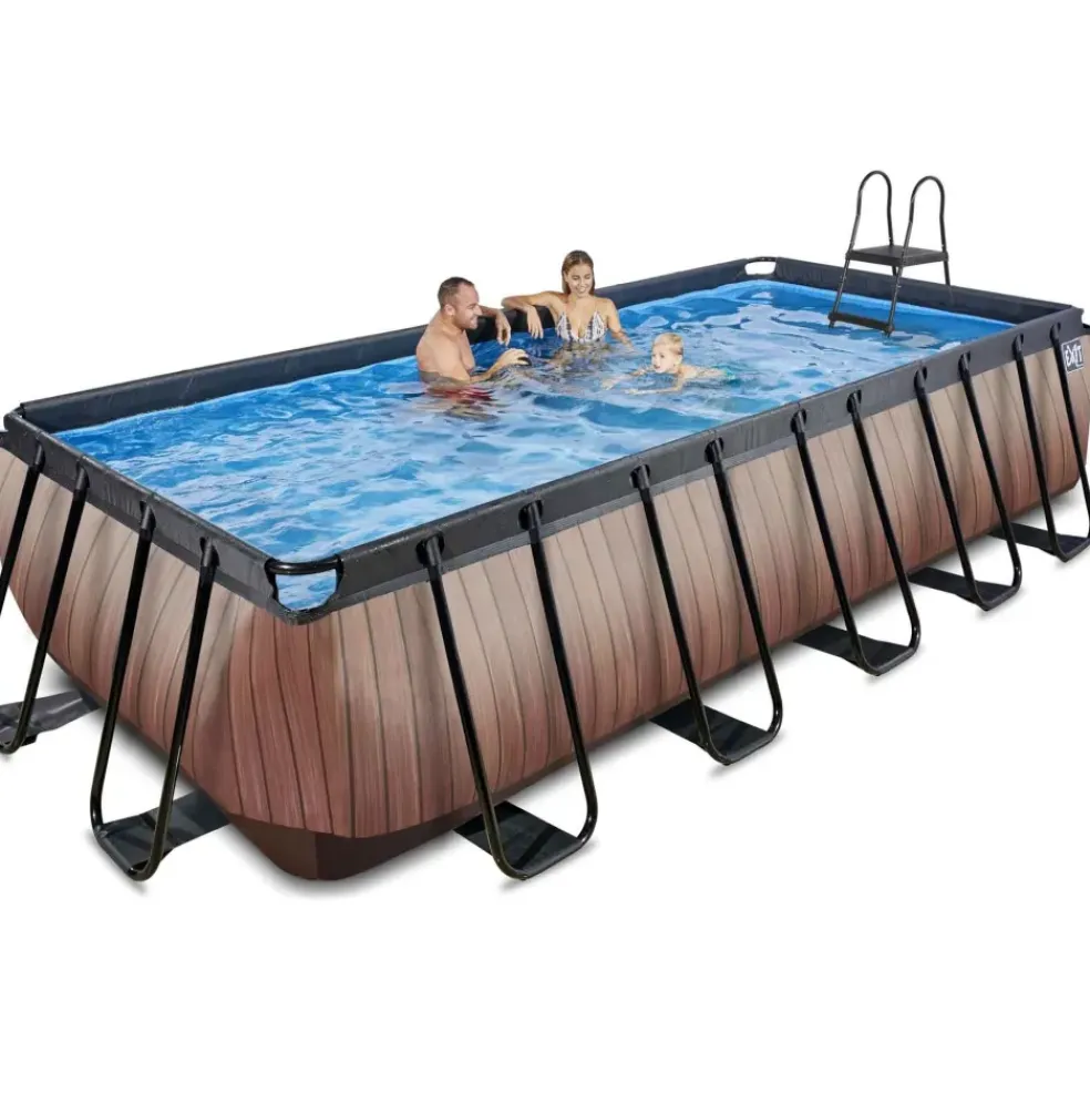 Piscine hors sol grise 540 x 250 x 122 cm avec pompe filtrante EXIT