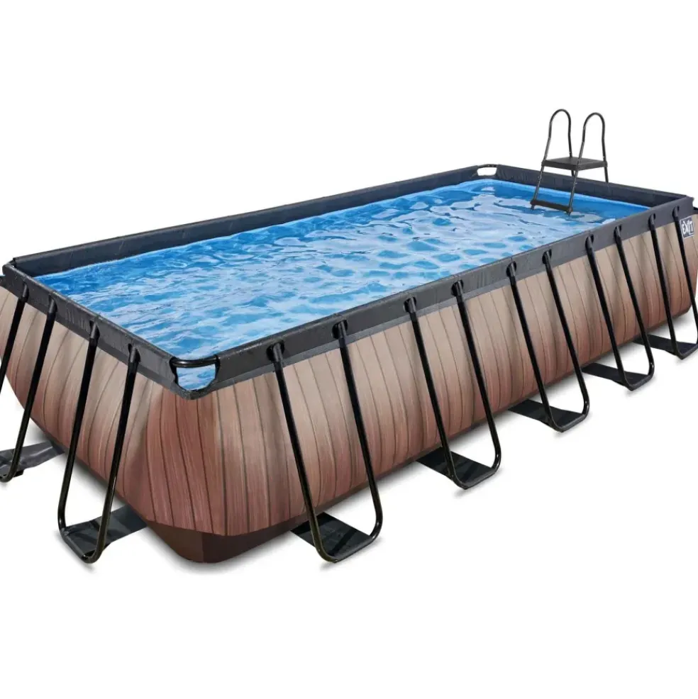 Piscine hors sol grise 540 x 250 x 122 cm avec pompe filtrante EXIT