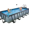 Piscine hors sol grise 540 x 250 x 100 cm avec pompe filtrante EXIT