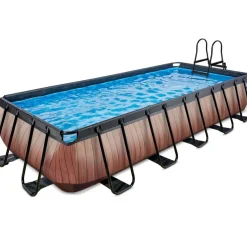 Piscine hors sol grise 540 x 250 x 100 cm avec pompe filtrante EXIT