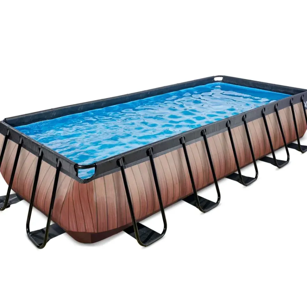 Piscine hors sol grise 540 x 250 x 100 cm avec pompe filtrante EXIT