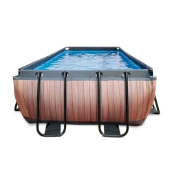Piscine hors sol grise 540 x 250 x 100 cm avec pompe filtrante EXIT