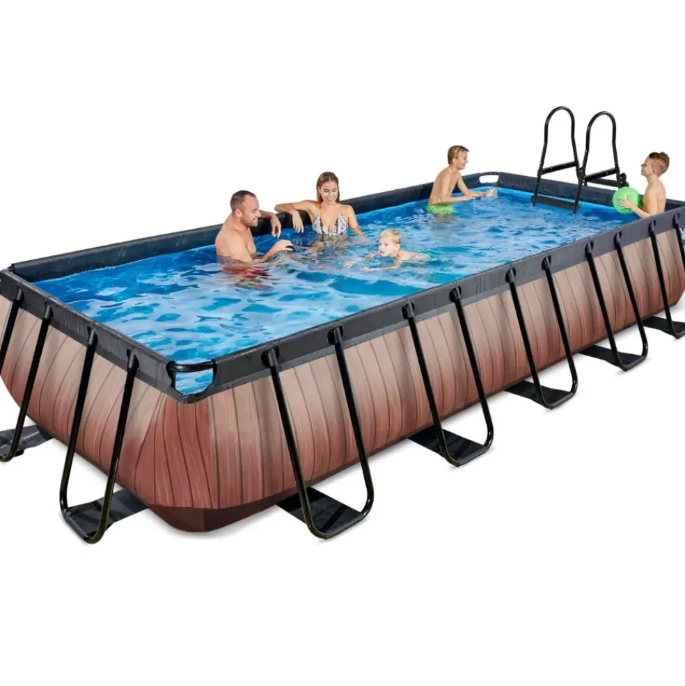 Piscine hors sol grise 540x250x100 cm avec pompe filtrante sable EXIT