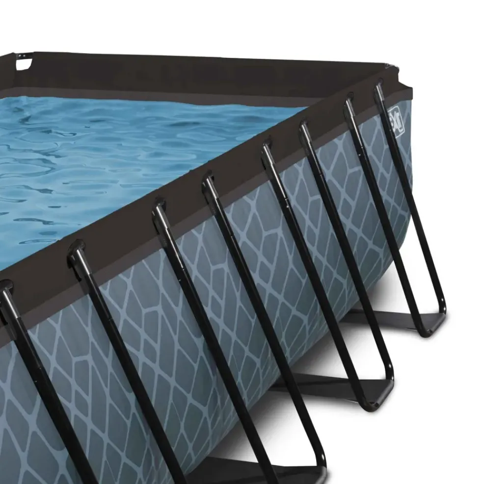 Piscine hors sol grise 540x250x100 cm avec pompe filtrante sable EXIT