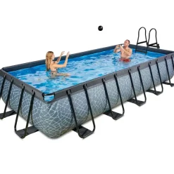Piscine hors sol grise 540x250x100 cm avec pompe filtrante sable EXIT