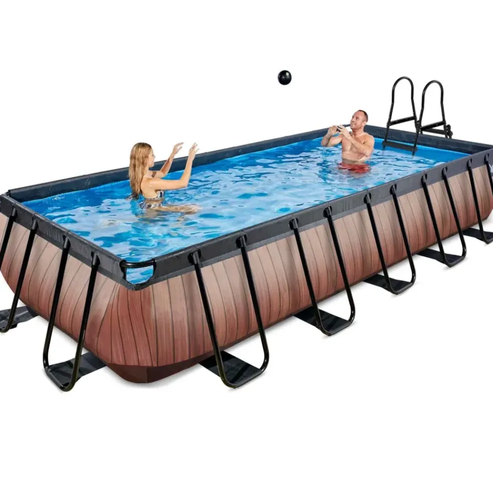 Piscine hors sol grise 540x250x100 cm avec pompe filtrante sable EXIT