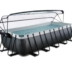 Piscine hors sol grise 540x250x122 cm + dôme et pompe à chaleur EXIT