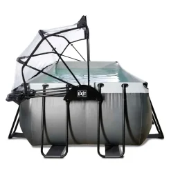 Piscine hors sol grise 540x250x122 cm + dôme et pompe à chaleur EXIT