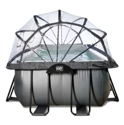 Piscine hors sol grise 540x250x122 cm + dôme et pompe à chaleur EXIT