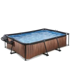 Piscine hors sol grise 300x200x65 cm + dôme et pompe filtrante EXIT