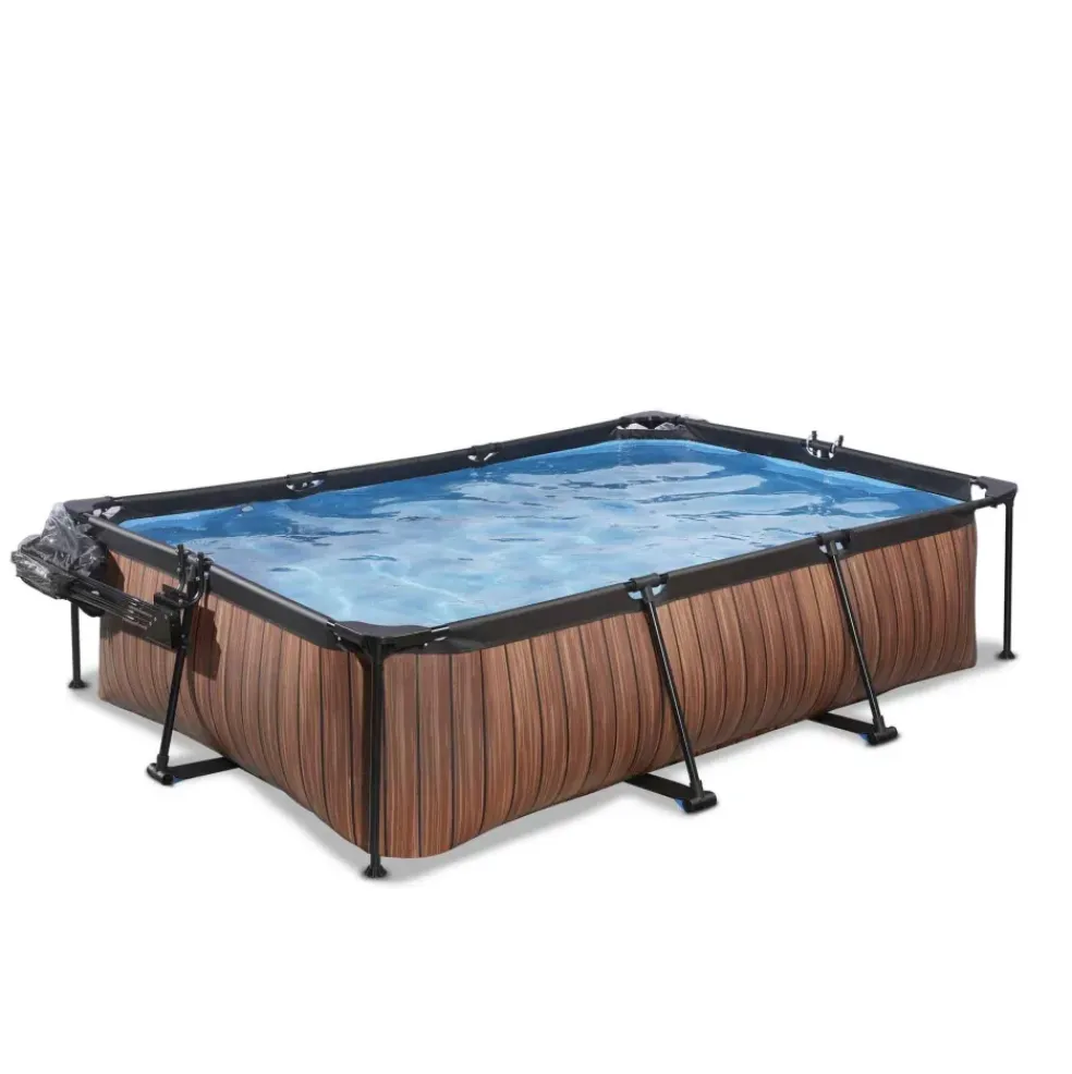 Piscine hors sol grise 300x200x65 cm + dôme et pompe filtrante EXIT