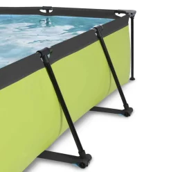 Piscine hors sol grise 220x150x65cm + dôme et pompe filtrante EXIT