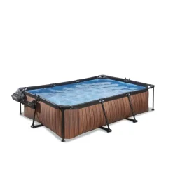 Piscine hors sol grise 220x150x65cm + dôme et pompe filtrante EXIT