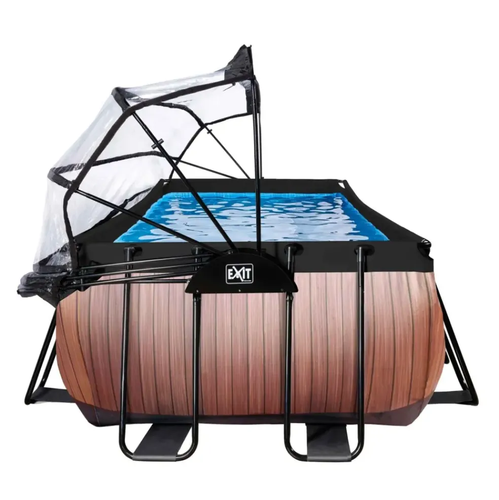Piscine hors sol grise 540x250x100 cm + dôme et pompe à chaleur EXIT