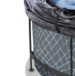 Piscine hors sol ronde grise 360x122 cm + dôme et pompe à chaleur EXIT