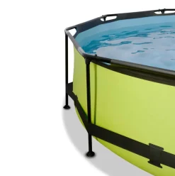 Piscine hors sol ronde grise 300x76 cm + dôme et pompe filtrante EXIT
