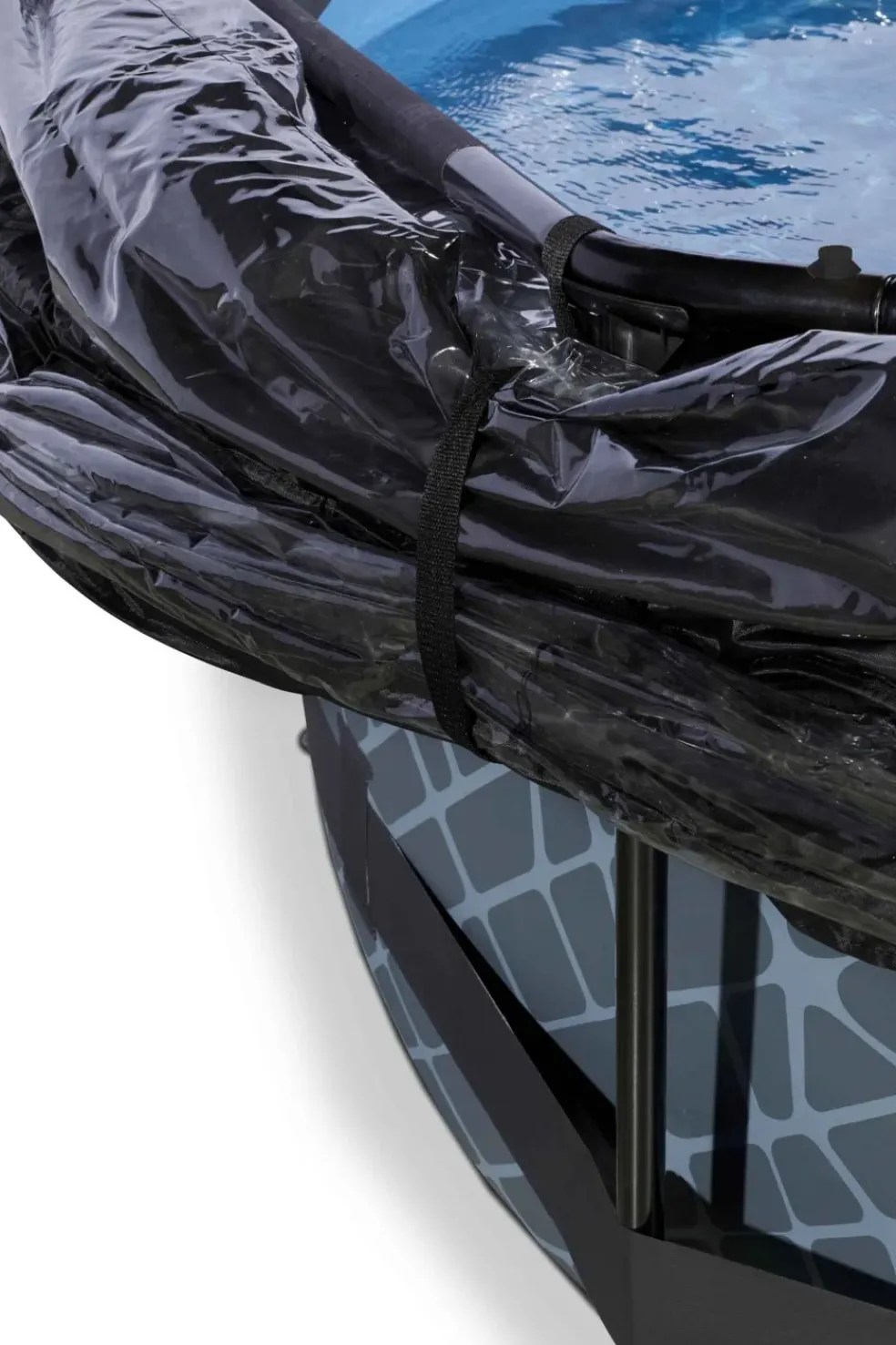 Piscine hors sol ronde grise 300x76 cm + dôme et pompe filtrante EXIT