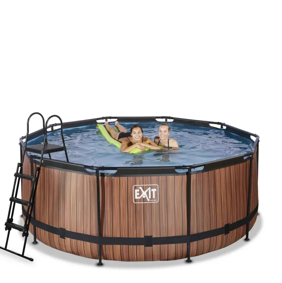 Piscine hors sol ronde grise 360 x 122 cm + pompe filtrante sable EXIT