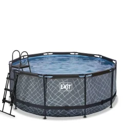 Piscine hors sol ronde grise 360 x 122 cm + pompe filtrante sable EXIT