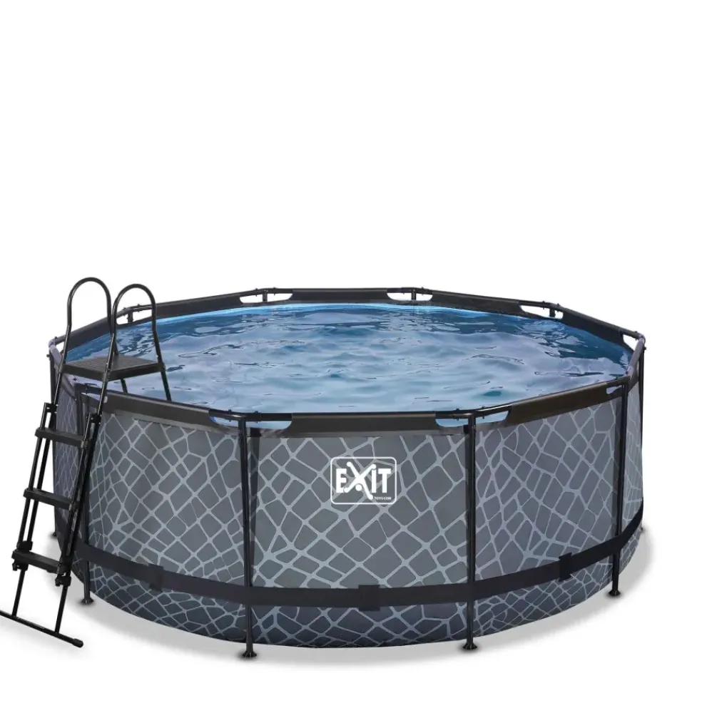 Piscine hors sol ronde grise 360 x 122 cm + pompe filtrante sable EXIT