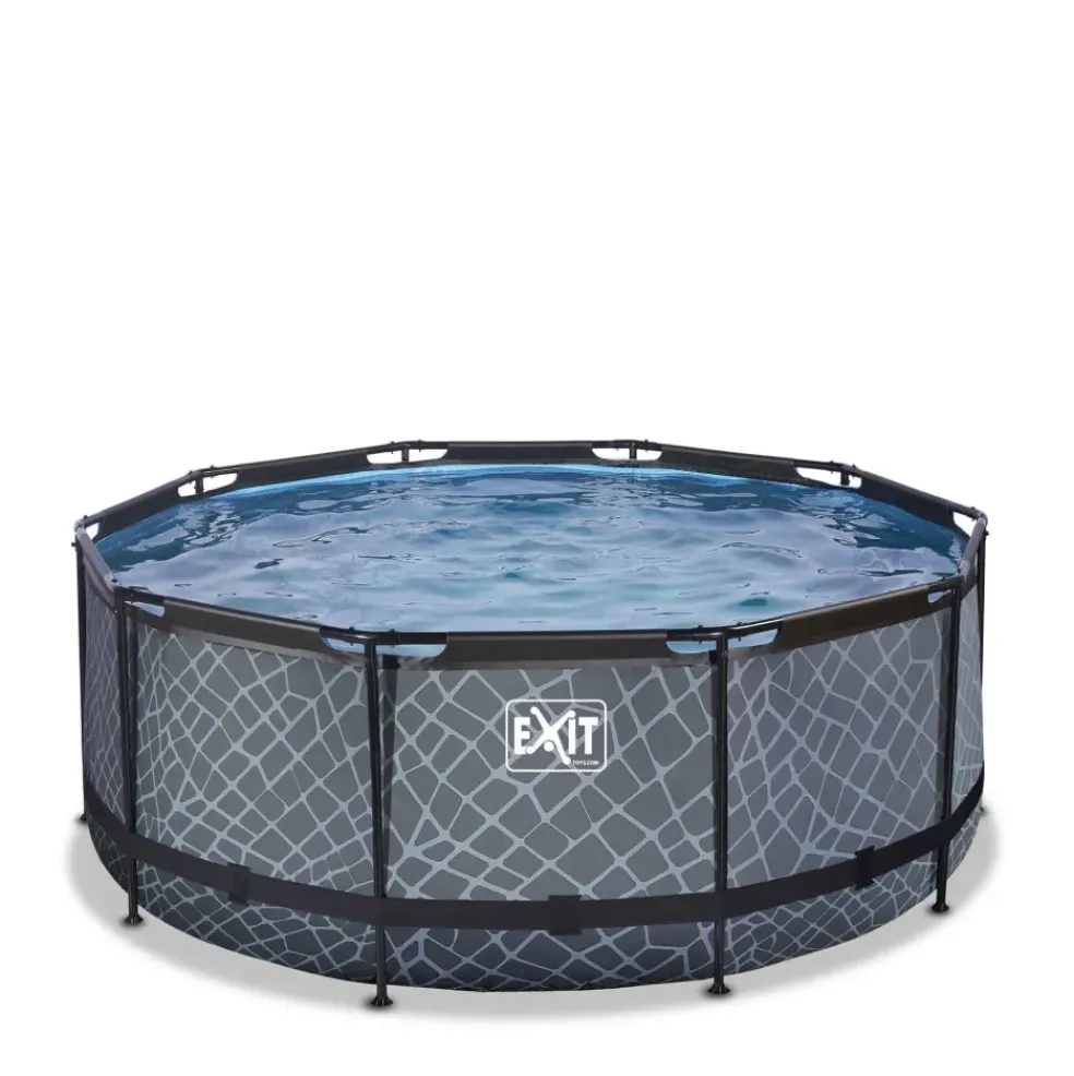 Piscine hors sol ronde grise 360 x 122 cm + pompe filtrante sable EXIT