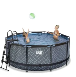 Piscine hors sol ronde grise 360 x 122 cm + pompe filtrante sable EXIT