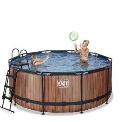 Piscine hors sol ronde grise 360 x 122 cm + pompe filtrante sable EXIT