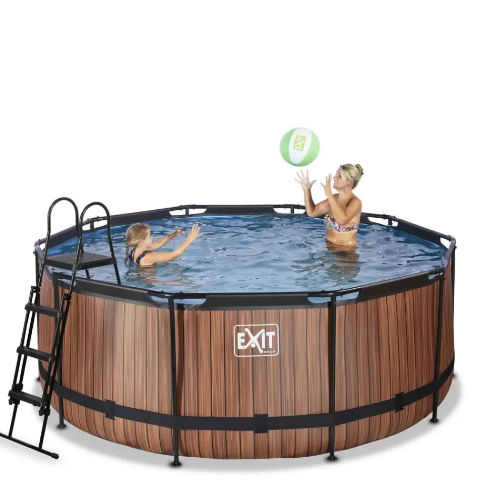 Piscine hors sol ronde grise 360 x 122 cm + pompe filtrante sable EXIT