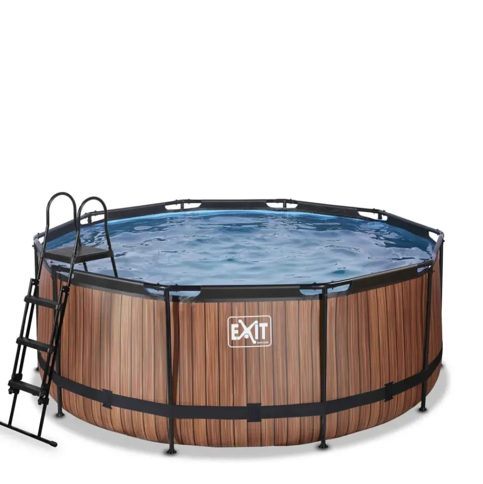 Piscine hors sol ronde grise 360 x 122 cm + pompe filtrante sable EXIT