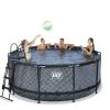 Piscine hors sol ronde grise 360 x 122 cm avec pompe filtrante EXIT