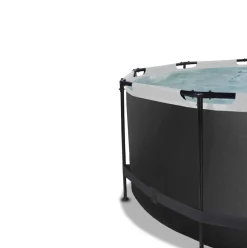 Piscine hors sol ronde grise 360 x 122 cm avec pompe filtrante EXIT