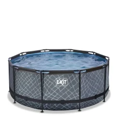 Piscine hors sol ronde grise 360 x 122 cm avec pompe filtrante EXIT