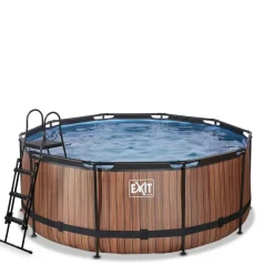 Piscine hors sol ronde grise 360 x 122 cm avec pompe filtrante EXIT