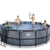 Piscine hors sol ronde grise 450x122cm avec pompe filtrante sable EXIT