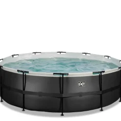 Piscine hors sol ronde grise 450x122cm avec pompe filtrante sable EXIT