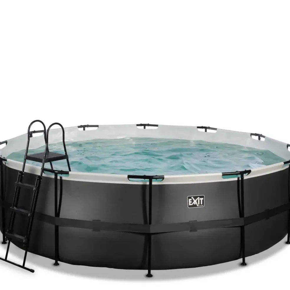 Piscine hors sol ronde grise 450x122cm avec pompe filtrante sable EXIT