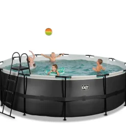 Piscine hors sol ronde grise 450x122cm avec pompe filtrante sable EXIT