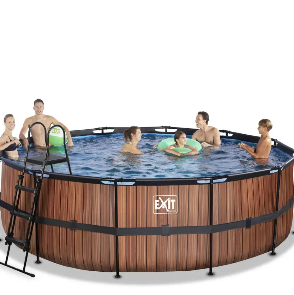 Piscine hors sol ronde grise 450x122cm avec pompe filtrante sable EXIT