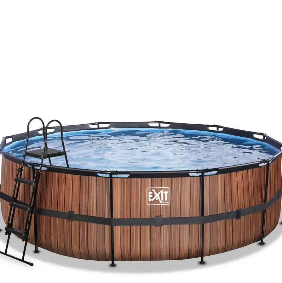 Piscine hors sol ronde grise 450x122cm avec pompe filtrante sable EXIT