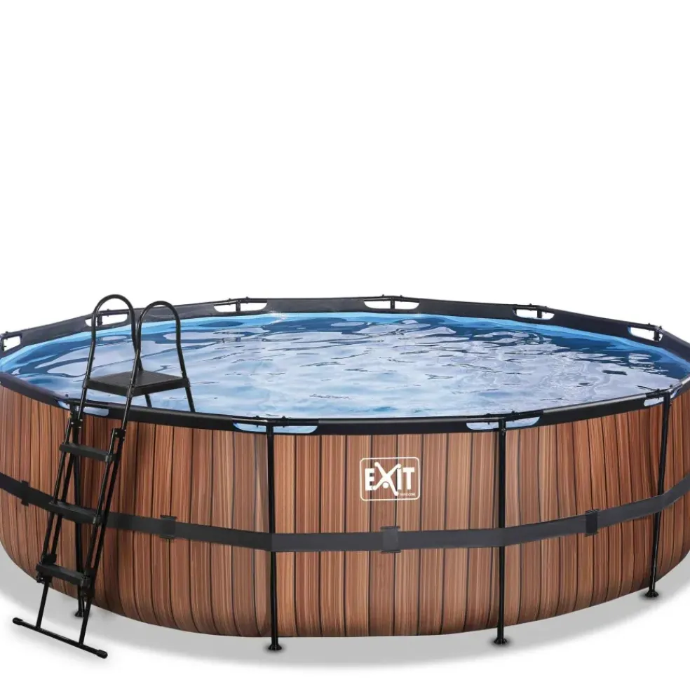 Piscine hors sol ronde grise 488x122cm avec pompe filtrante sable EXIT