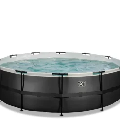 Piscine hors sol ronde grise 488x122cm avec pompe filtrante sable EXIT