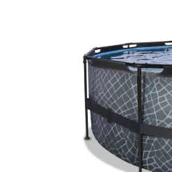 Piscine hors sol ronde grise 488x122cm avec pompe filtrante sable EXIT