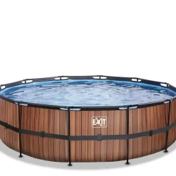 Piscine hors sol ronde grise 488x122cm avec pompe filtrante sable EXIT