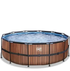 Piscine hors sol ronde grise 427x122cm +pompe filtrante sable EXIT